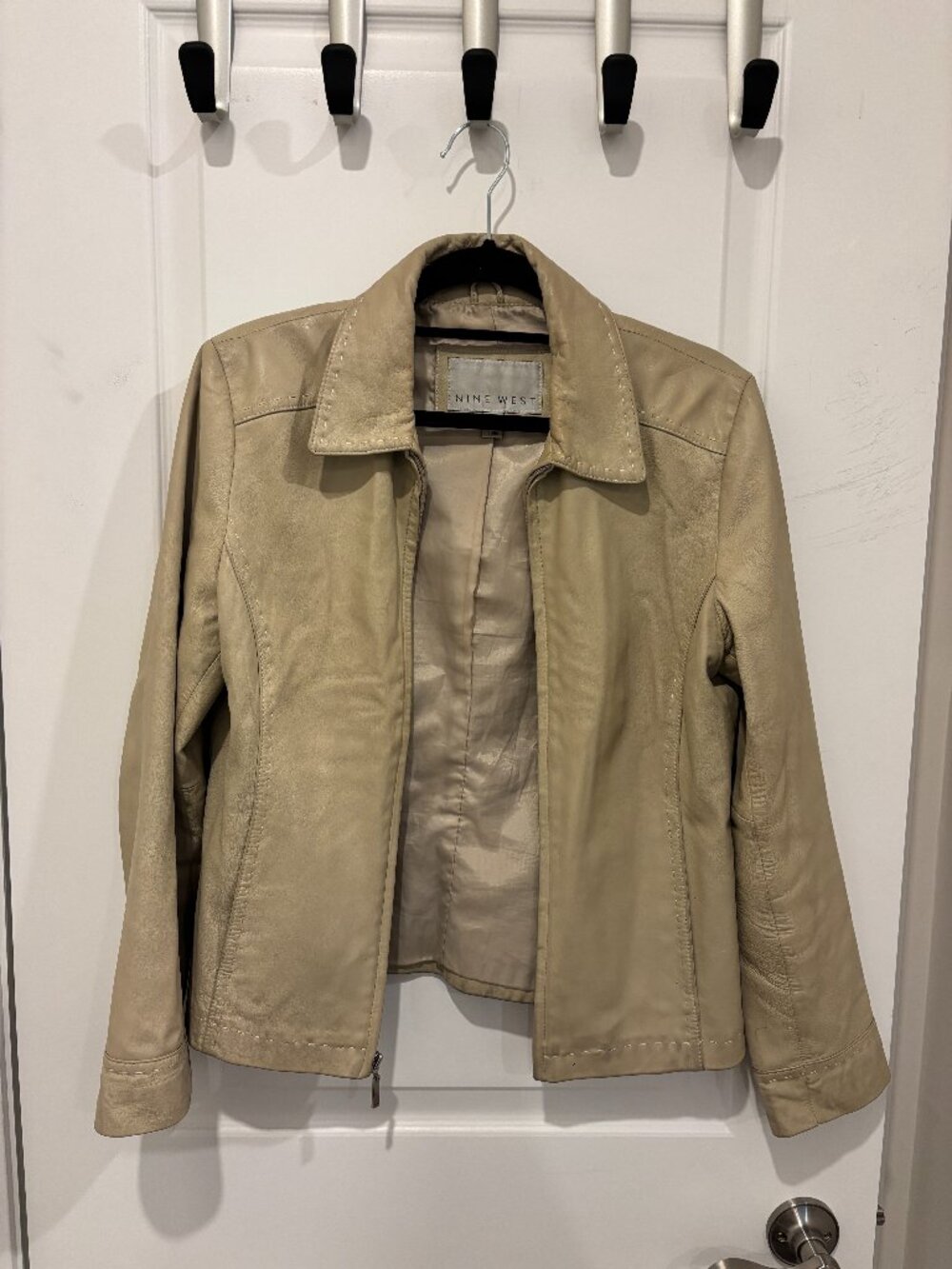 Vintage Nine West Leather Jacket - Cream